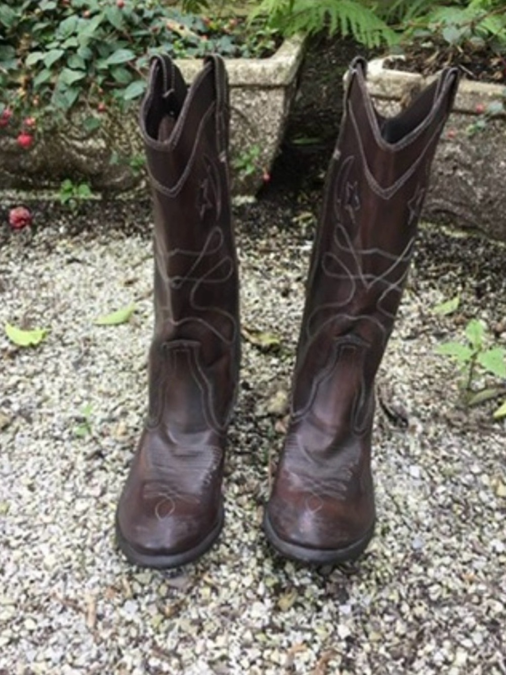 Bronx and Banco Brown Western Ankle Boots sz 9.5 (40)